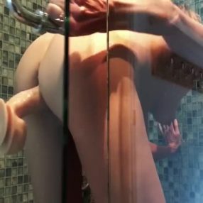 Mom enjoying the shower