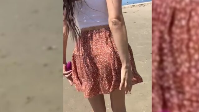 Analplug on Public Beach