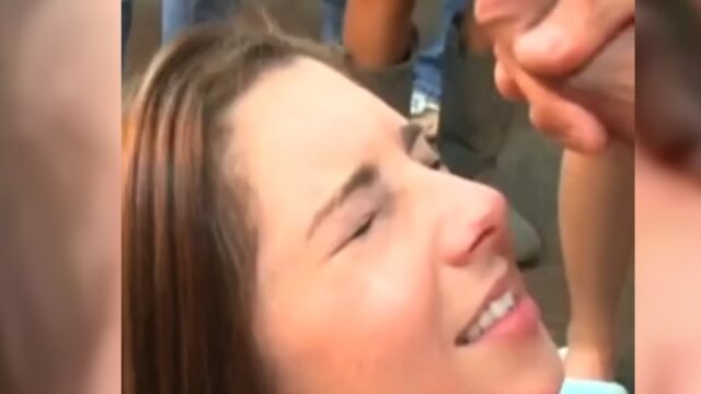 Public facial at festival