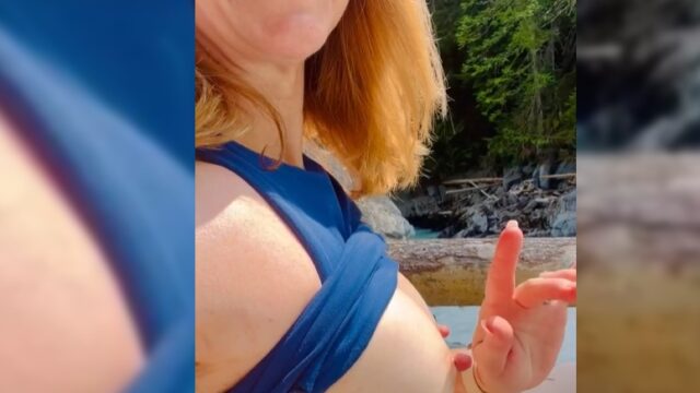 Sexy Mom Nipples in National Park