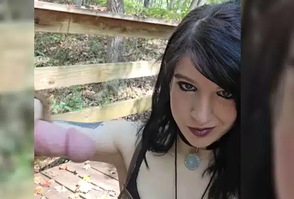 Hot Goth nerd gets facial