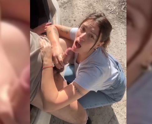 Amateur Babe Quick Outdoor Blowjob